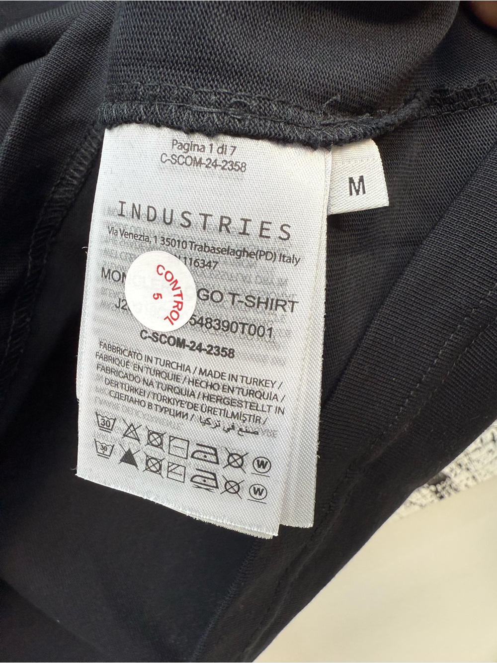 Moncler mens Black Short-Sleeve Logo Crewneck Tee w tags - Picture 8 of 12